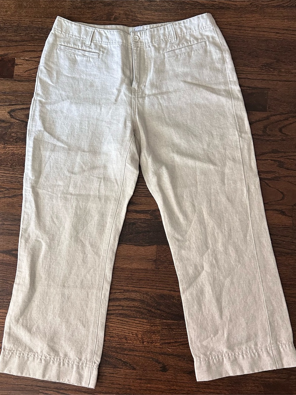 Calvin‎ Klein Cropped 56% Flax 44% Cotton Pants Size 10